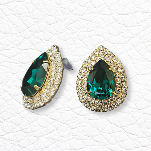Auskarai "Jasmīnas (Smaragdas)" su Swarovski™ kristalais